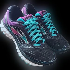 Womens Brooks Ghost 9 ● Black / Multi-color ● Size 8